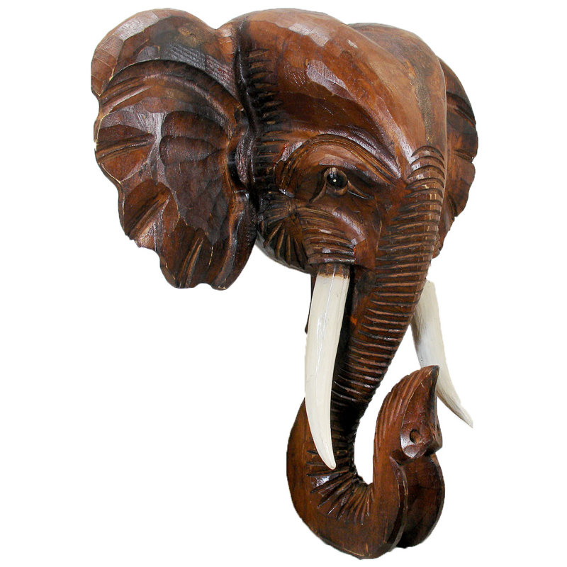 World Menagerie Wooden Elephant Head Wall Décor & Reviews Wayfair